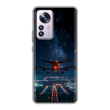 Силиконовый чехол на Xiaomi 12 Pro с принтом самолет