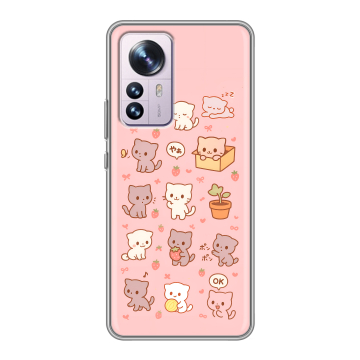 Силиконовый чехол на Xiaomi 12 Pro с принтом Hello Kitty Хелоу Кити Силиконовый чехол на Xiaomi 12 Pro с принтом Hello Kitty Хелоу Кити