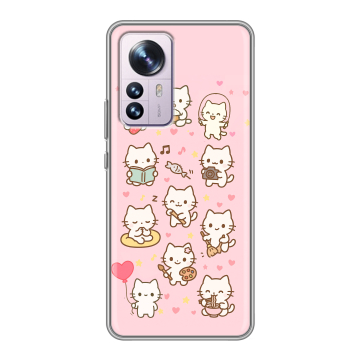 Силиконовый чехол на Xiaomi 12 Pro с принтом Hello Kitty Хелоу Кити