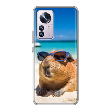 Силиконовый чехол на Xiaomi 12 Pro с принтом Капибара Силиконовый чехол на Xiaomi 12 Pro с принтом Капибара