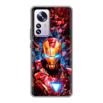 Силиконовый чехол на Xiaomi 12 Pro с принтом Железный человек Ironman
