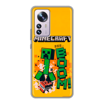 Силиконовый чехол на Xiaomi 12 Pro с принтом Майнкрафт Minecraft