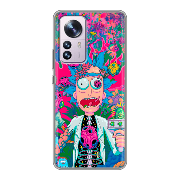 Силиконовый чехол на Xiaomi 12 Pro с принтом Рик и Морти Rick Morty