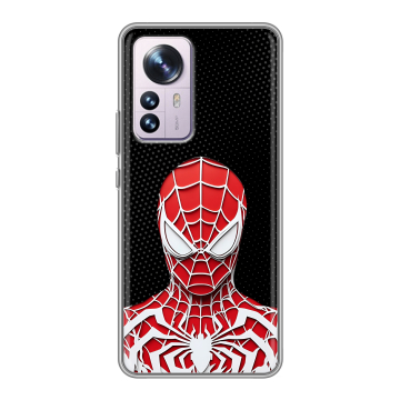 Силиконовый чехол на Xiaomi 12 Pro с принтом человек паук spiderman Силиконовый чехол на Xiaomi 12 Pro с принтом человек паук spiderman