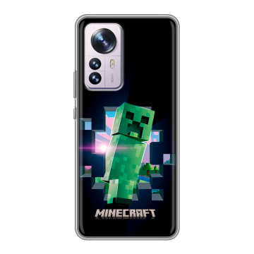 Силиконовый чехол на Xiaomi 12 Pro с принтом Майнкрафт Minecraft