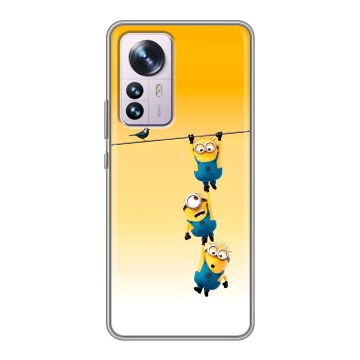 Силиконовый чехол на Xiaomi 12 Pro с принтом Миньоны