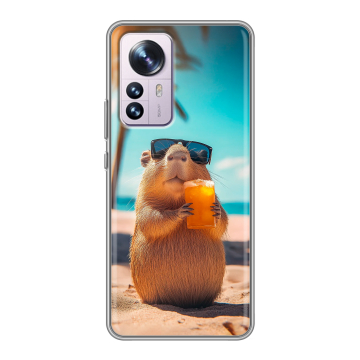 Силиконовый чехол на Xiaomi 12 Pro с принтом Капибара Силиконовый чехол на Xiaomi 12 Pro с принтом Капибара