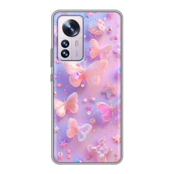 Силиконовый чехол на Xiaomi 12 Pro с принтом Бабочки Силиконовый чехол на Xiaomi 12 Pro с принтом Бабочки