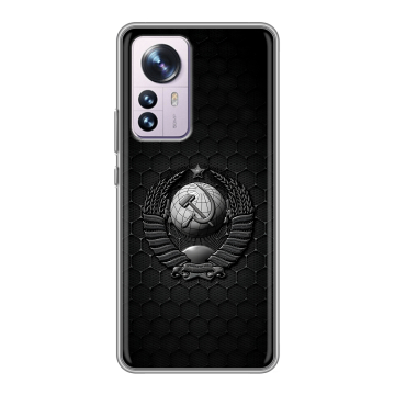 Силиконовый чехол на Xiaomi 12 Pro с принтом Герб Флаг СССР Силиконовый чехол на Xiaomi 12 Pro с принтом Герб Флаг СССР