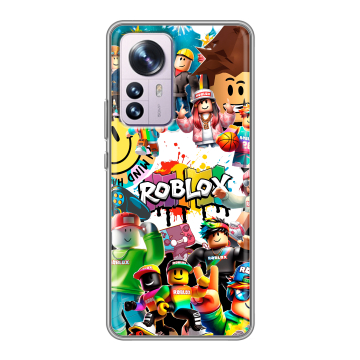 Силиконовый чехол на Xiaomi 12 Pro с принтом Roblox Роблокс