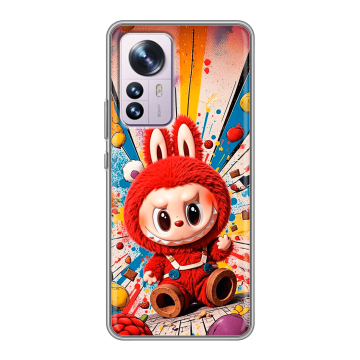 Силиконовый чехол на Xiaomi 12 Pro с принтом Labubu Лабубу Силиконовый чехол на Xiaomi 12 Pro с принтом Labubu Лабубу