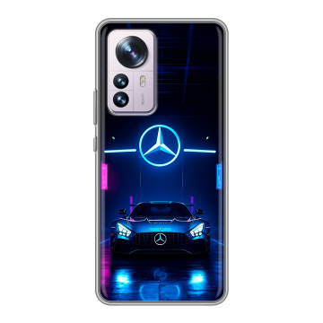 Силиконовый чехол на Xiaomi 12 Pro с принтом Mercedes Мерседес Силиконовый чехол на Xiaomi 12 Pro с принтом Mercedes Мерседес