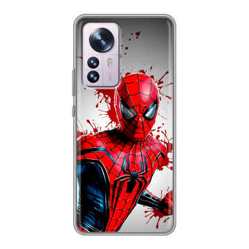 Силиконовый чехол на Xiaomi 12 Pro с принтом Spiderman Человек паук