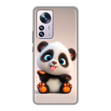 Силиконовый чехол на Xiaomi 12 Pro с принтом милая панда