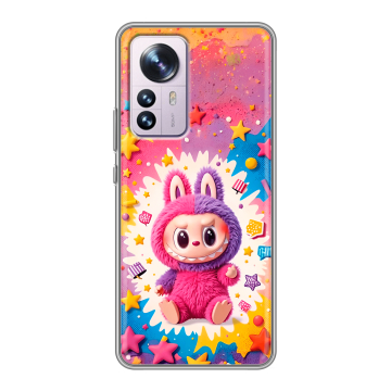 Силиконовый чехол на Xiaomi 12 Pro с принтом Labubu Лабубу Силиконовый чехол на Xiaomi 12 Pro с принтом Labubu Лабубу