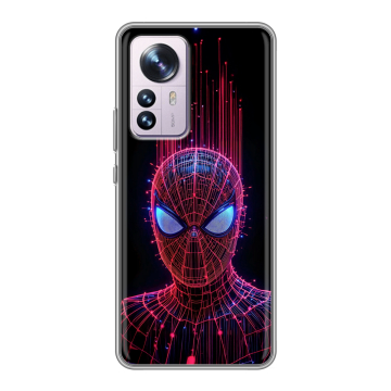 Силиконовый чехол на Xiaomi 12 Pro с принтом Spiderman Человек паук