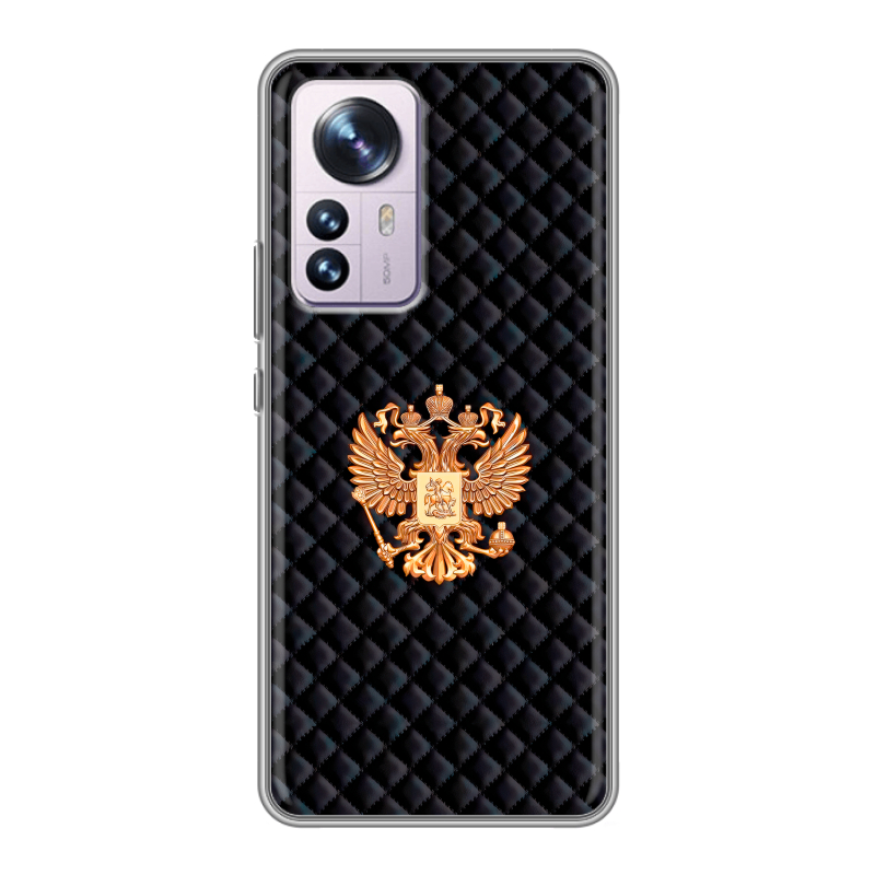Силиконовый противоударный чехол на Xiaomi 12 Pro с принтом Герб России принт Силиконовый противоударный чехол на Xiaomi 12 Pro с принтом Герб России принт