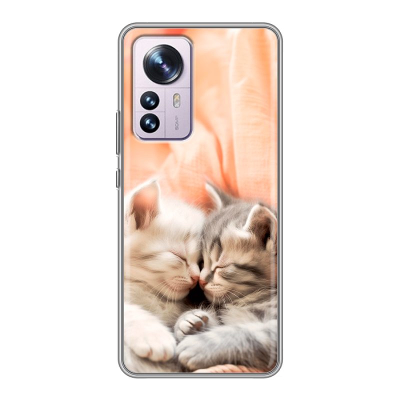 Силиконовый чехол на Xiaomi 12 Pro с принтом Котята Силиконовый чехол на Xiaomi 12 Pro с принтом Котята