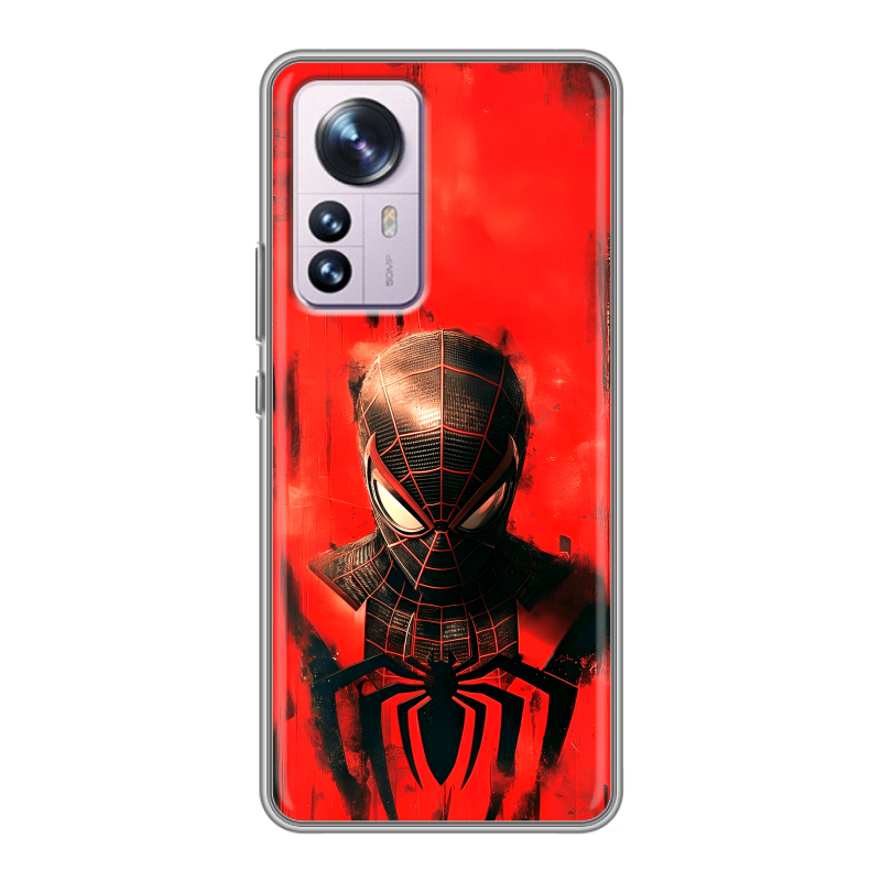 Силиконовый чехол на Xiaomi 12 Pro с принтом человек паук spiderman Силиконовый чехол на Xiaomi 12 Pro с принтом человек паук spiderman