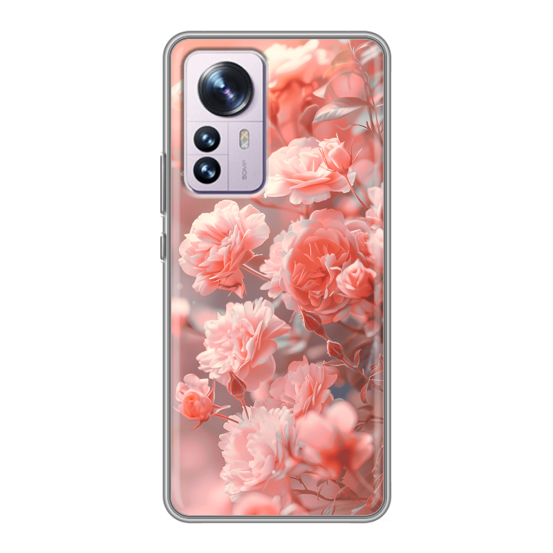 Силиконовый чехол на Xiaomi 12 Pro с принтом Розы цветы Силиконовый чехол на Xiaomi 12 Pro с принтом Розы цветы