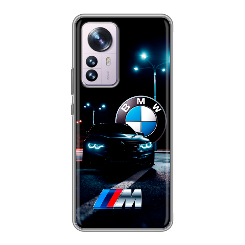 Силиконовый противоударный чехол на Xiaomi 12 Pro с принтом БМВ BMW Силиконовый противоударный чехол на Xiaomi 12 Pro с принтом БМВ BMW