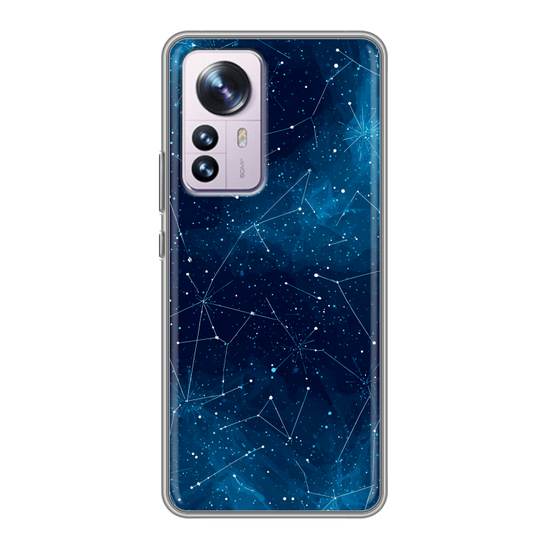 Силиконовый противоударный чехол на Xiaomi 12 Pro с принтом Космос звезды Силиконовый противоударный чехол на Xiaomi 12 Pro с принтом Космос звезды