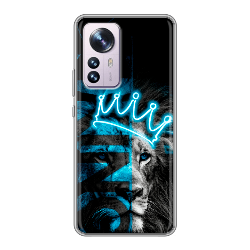 Силиконовый противоударный чехол на Xiaomi 12 Pro с принтом Король лев Силиконовый противоударный чехол на Xiaomi 12 Pro с принтом Король лев