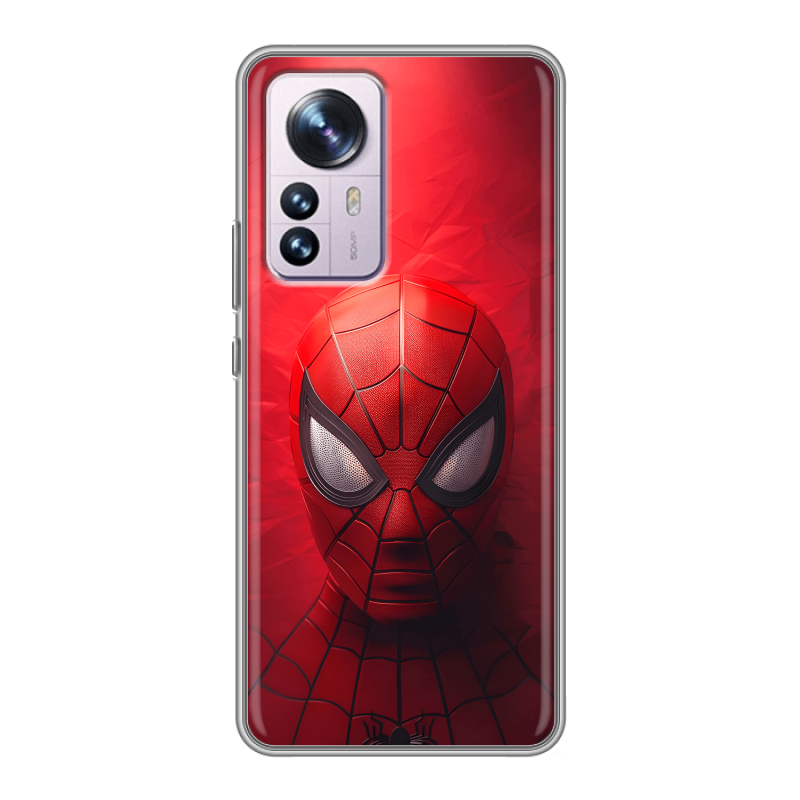 Силиконовый противоударный чехол на Xiaomi 12 Pro с принтом Spiderman Человек паук Силиконовый противоударный чехол на Xiaomi 12 Pro с принтом Spiderman Человек паук