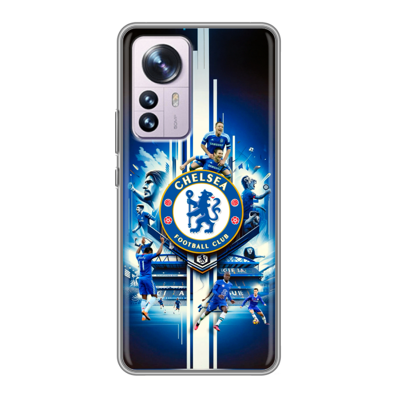 Силиконовый противоударный чехол на Xiaomi 12 Pro с принтом Chelsea Челси Силиконовый противоударный чехол на Xiaomi 12 Pro с принтом Chelsea Челси