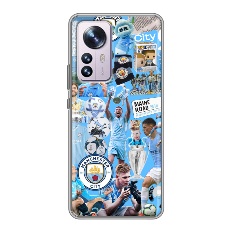 Силиконовый противоударный чехол на Xiaomi 12 Pro с принтом Man City Манчестер Сити Силиконовый противоударный чехол на Xiaomi 12 Pro с принтом Man City Манчестер Сити