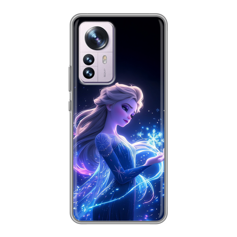 Силиконовый чехол на Xiaomi 12 Pro с принтом Холодное сердце Frozen Силиконовый чехол на Xiaomi 12 Pro с принтом Холодное сердце Frozen