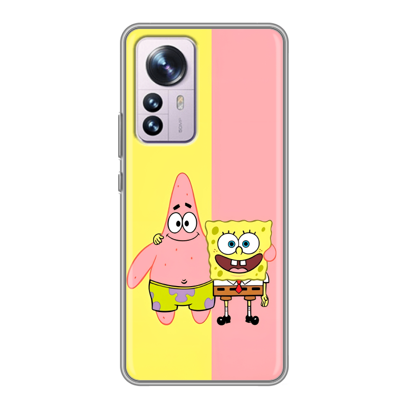 Силиконовый чехол на Xiaomi 12 Pro с принтом Спанч боб Спанчбоб Силиконовый чехол на Xiaomi 12 Pro с принтом Спанч боб Спанчбоб