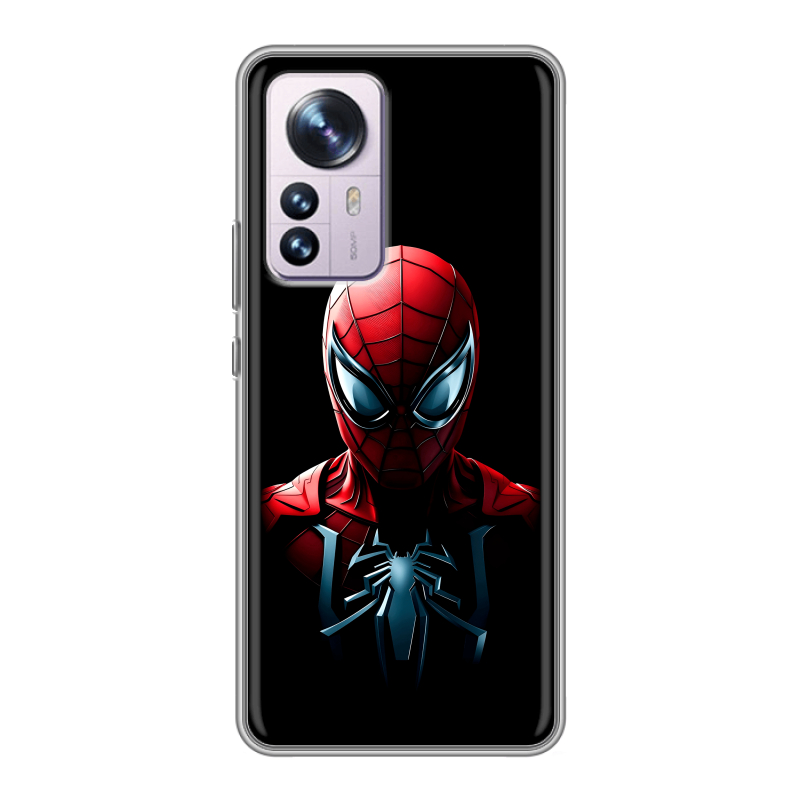 Силиконовый противоударный чехол на Xiaomi 12 Pro с принтом Spiderman Человек паук Силиконовый противоударный чехол на Xiaomi 12 Pro с принтом Spiderman Человек паук
