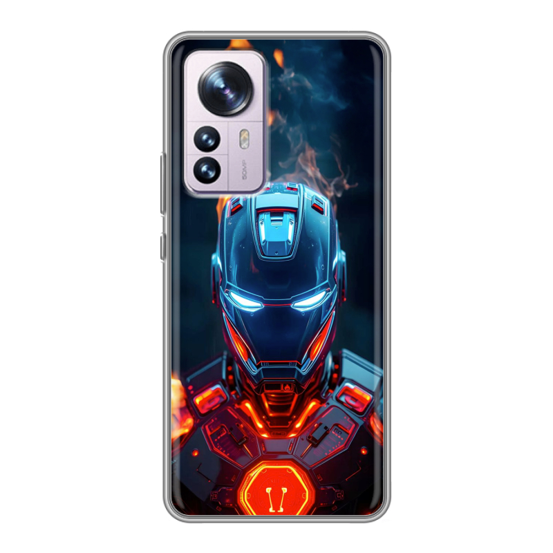 Силиконовый противоударный чехол на Xiaomi 12 Pro с принтом IronMan Железный человек Силиконовый противоударный чехол на Xiaomi 12 Pro с принтом IronMan Железный человек