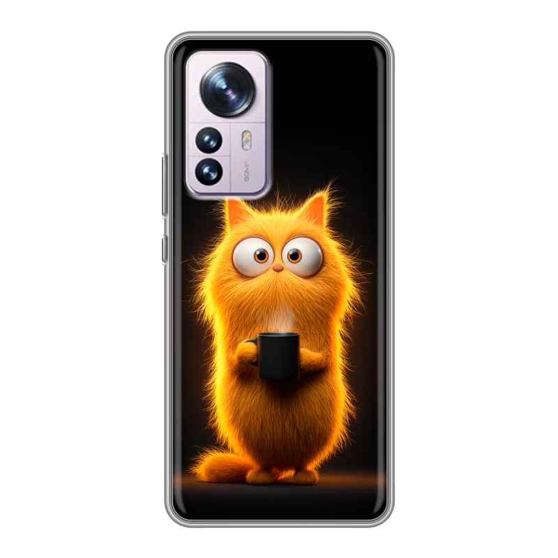 Силиконовый чехол на Xiaomi 12 Pro с принтом Смешной кот Силиконовый чехол на Xiaomi 12 Pro с принтом Смешной кот