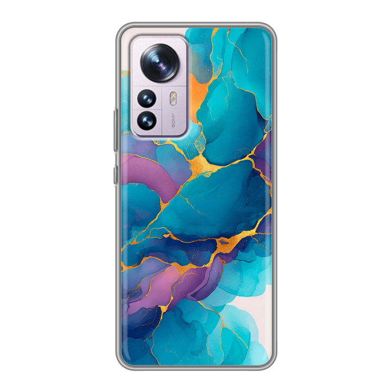Силиконовый чехол на Xiaomi 12 Pro с принтом Мрамор блестки Силиконовый чехол на Xiaomi 12 Pro с принтом Мрамор блестки