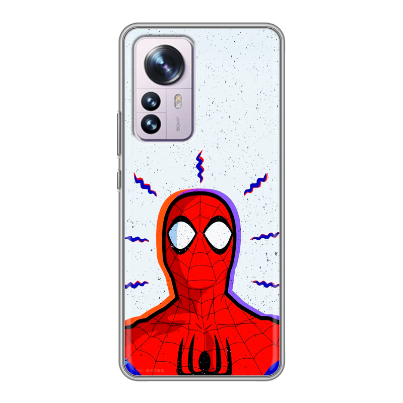 Силиконовый чехол на Xiaomi 12 Pro с принтом Spiderman Человек паук Силиконовый чехол на Xiaomi 12 Pro с принтом Spiderman Человек паук