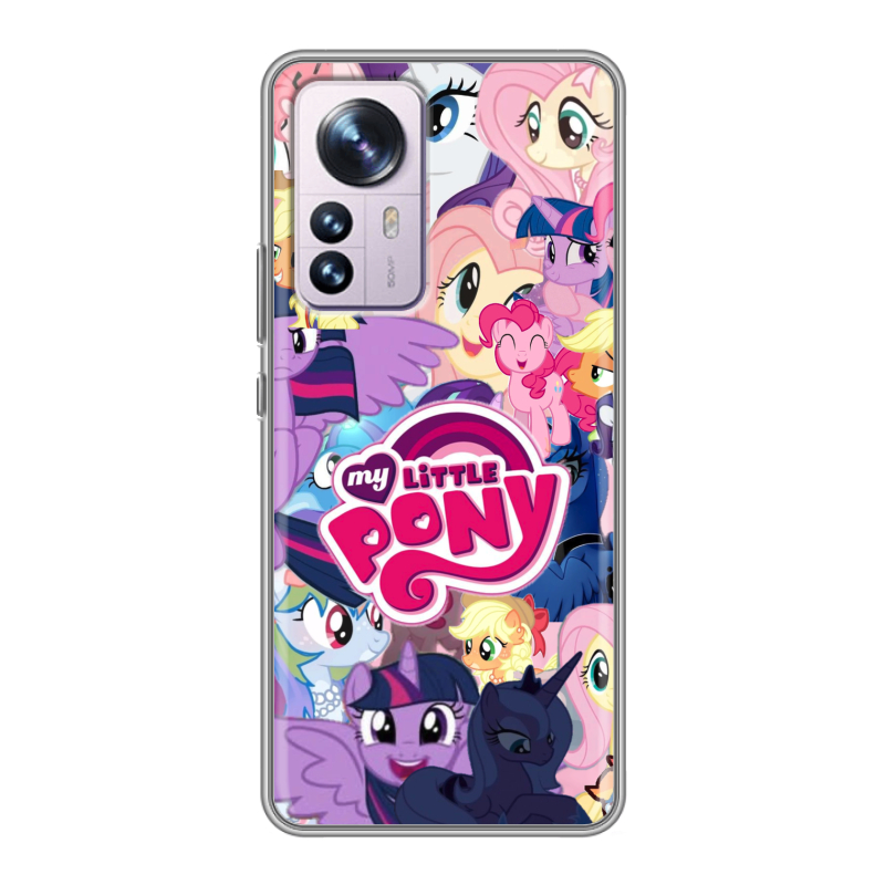 Силиконовый противоударный чехол на Xiaomi 12 Pro с принтом My little pony Дружба чудо Силиконовый противоударный чехол на Xiaomi 12 Pro с принтом My little pony Дружба чудо