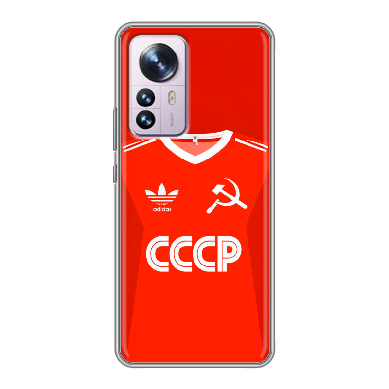 Силиконовый чехол на Xiaomi 12 Pro с принтом Флаг Герб СССР Силиконовый чехол на Xiaomi 12 Pro с принтом Флаг Герб СССР