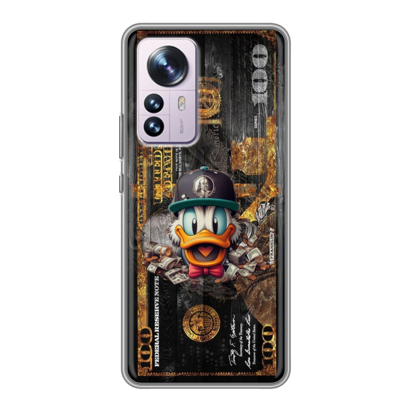 Силиконовый чехол на Xiaomi 12 Pro с принтом Дональд Дак Доллар Силиконовый чехол на Xiaomi 12 Pro с принтом Дональд Дак Доллар