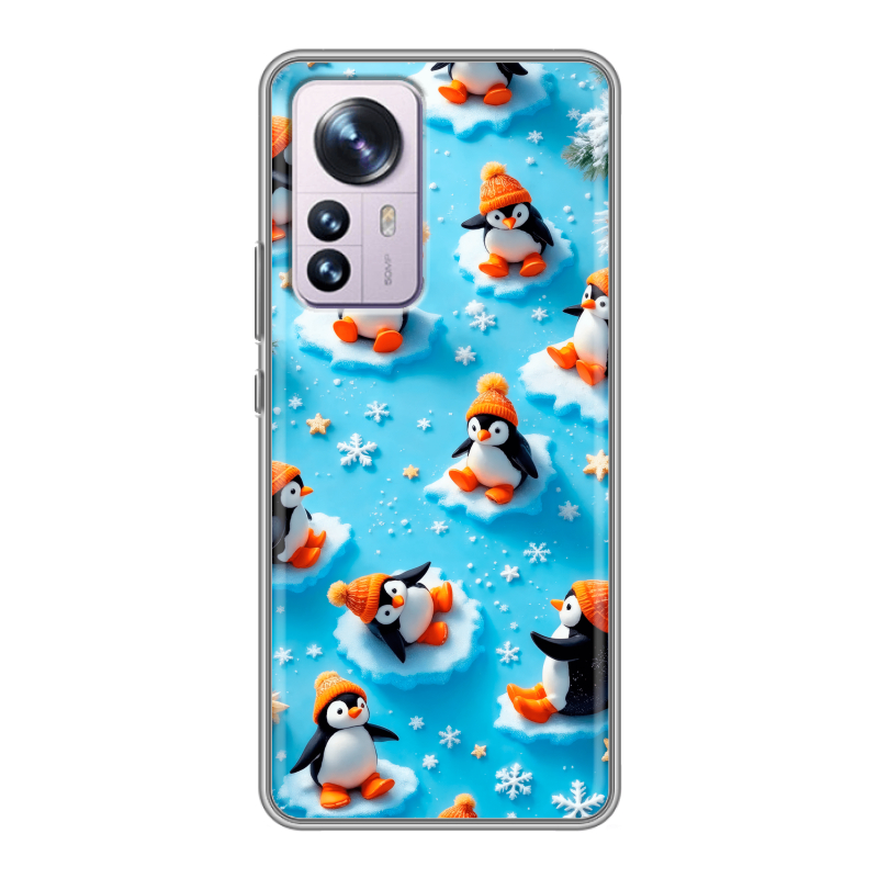 Силиконовый противоударный чехол на Xiaomi 12 Pro с принтом Новый год Силиконовый противоударный чехол на Xiaomi 12 Pro с принтом Новый год