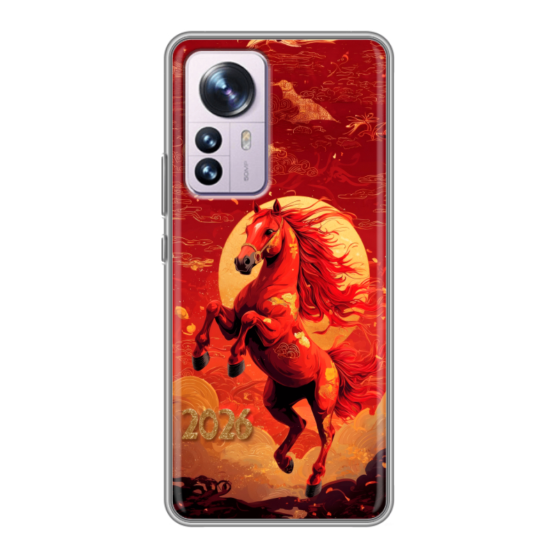 Силиконовый противоударный чехол на Xiaomi 12 Pro с принтом Новый год Силиконовый противоударный чехол на Xiaomi 12 Pro с принтом Новый год