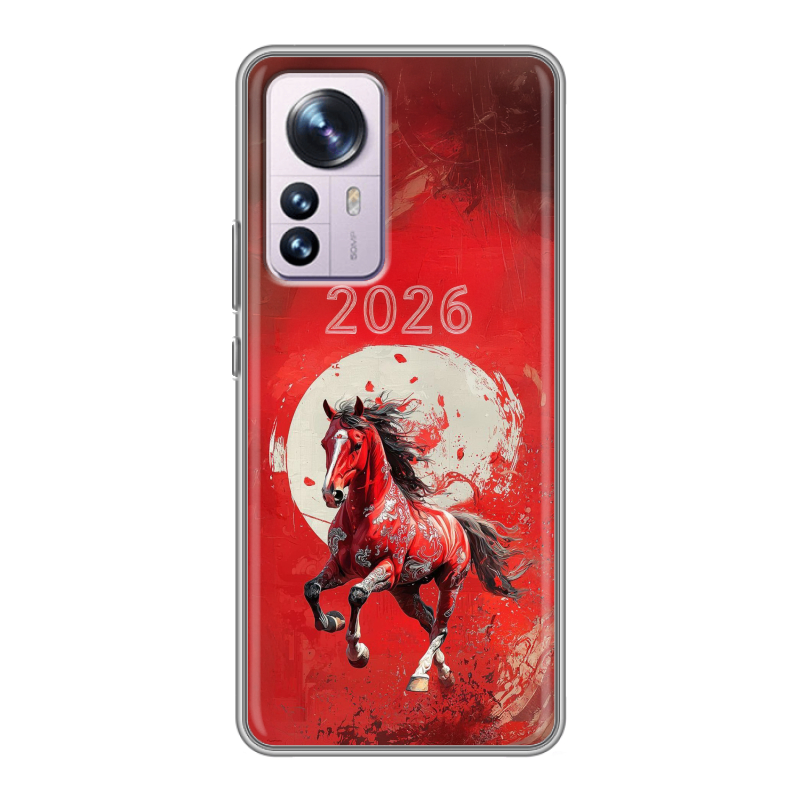 Силиконовый противоударный чехол на Xiaomi 12 Pro с принтом Новый год Силиконовый противоударный чехол на Xiaomi 12 Pro с принтом Новый год