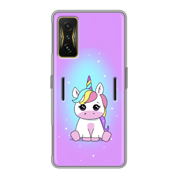 Силиконовый чехол на Xiaomi Poco F4 GT с принтом Единорог Силиконовый чехол на Xiaomi Poco F4 GT с принтом Единорог