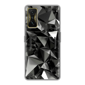Силиконовый чехол на Xiaomi Poco F4 GT с принтом Черные кристаллы Силиконовый чехол на Xiaomi Poco F4 GT с принтом Черные кристаллы