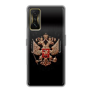 Силиконовый чехол на Xiaomi Poco F4 GT с принтом Герб России Силиконовый чехол на Xiaomi Poco F4 GT с принтом Герб России