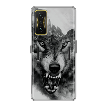 Силиконовый чехол на Xiaomi Poco F4 GT с принтом Волк Силиконовый чехол на Xiaomi Poco F4 GT с принтом Волк