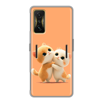Силиконовый чехол на Xiaomi Poco F4 GT с принтом Милые котики Силиконовый чехол на Xiaomi Poco F4 GT с принтом Милые котики
