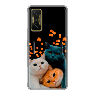 Силиконовый чехол на Xiaomi Poco F4 GT с принтом Кошки Силиконовый чехол на Xiaomi Poco F4 GT с принтом Кошки