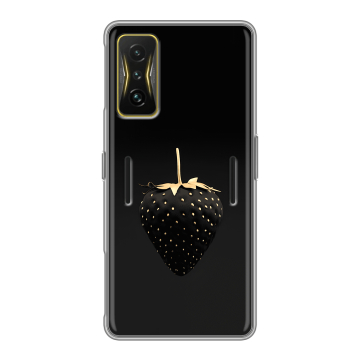 Силиконовый чехол на Xiaomi Poco F4 GT с принтом Черная клубника Силиконовый чехол на Xiaomi Poco F4 GT с принтом Черная клубника